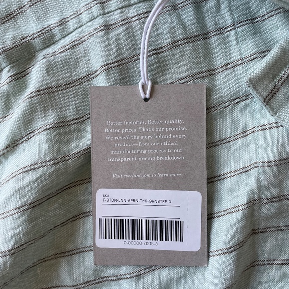Everlane The Apron Linen Tan in Mint Green- Size 0- BRAND NEW - Picture 6 of 9